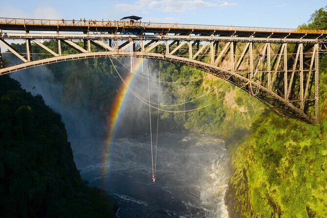 Shearwater Bungee Jump Victoria Falls Bridge - The jump itself: edge nerves, the drop, and the swing back up