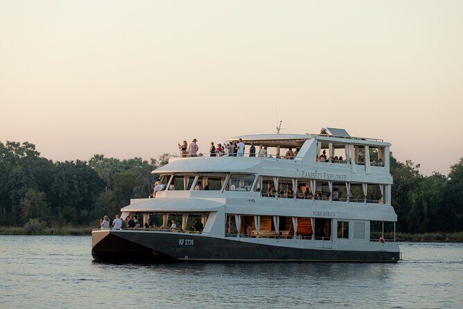 Sunset Cruise Zambezi Explorer & The Eatery Dinner (Combo) - 2 hours on the Zambezi Explorer: mist, river views, and wildlife odds