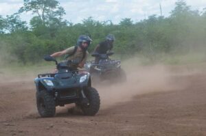 Victoria Falls Quad Bike Adventure - Starting at Victoria Falls Rainbow Hotel and gearing up fast