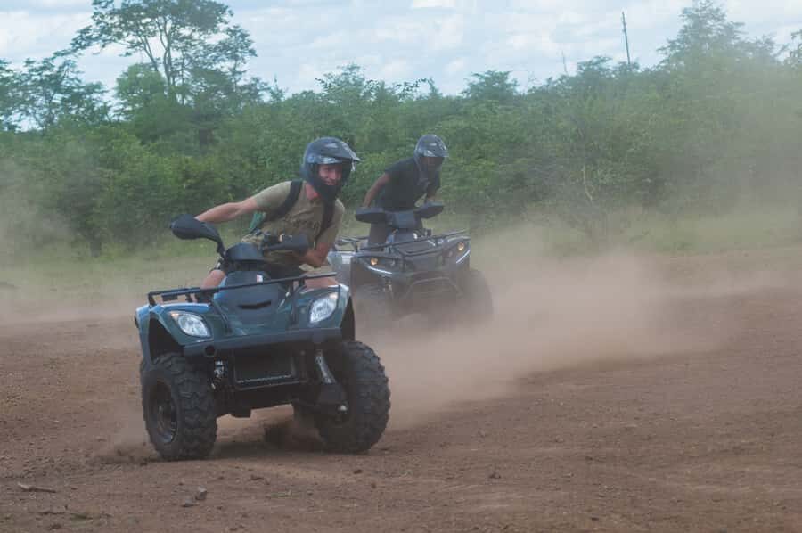 Victoria Falls Quad Bike Adventure - Starting at Victoria Falls Rainbow Hotel and gearing up fast